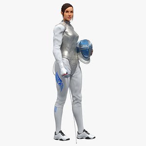 Female Fencer Foil Animated HQ Standard License