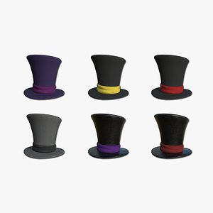 3D 06 Top Hats Colors - Character Fashion Design