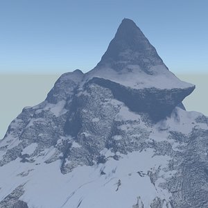 3D landscape snow mountains rocks