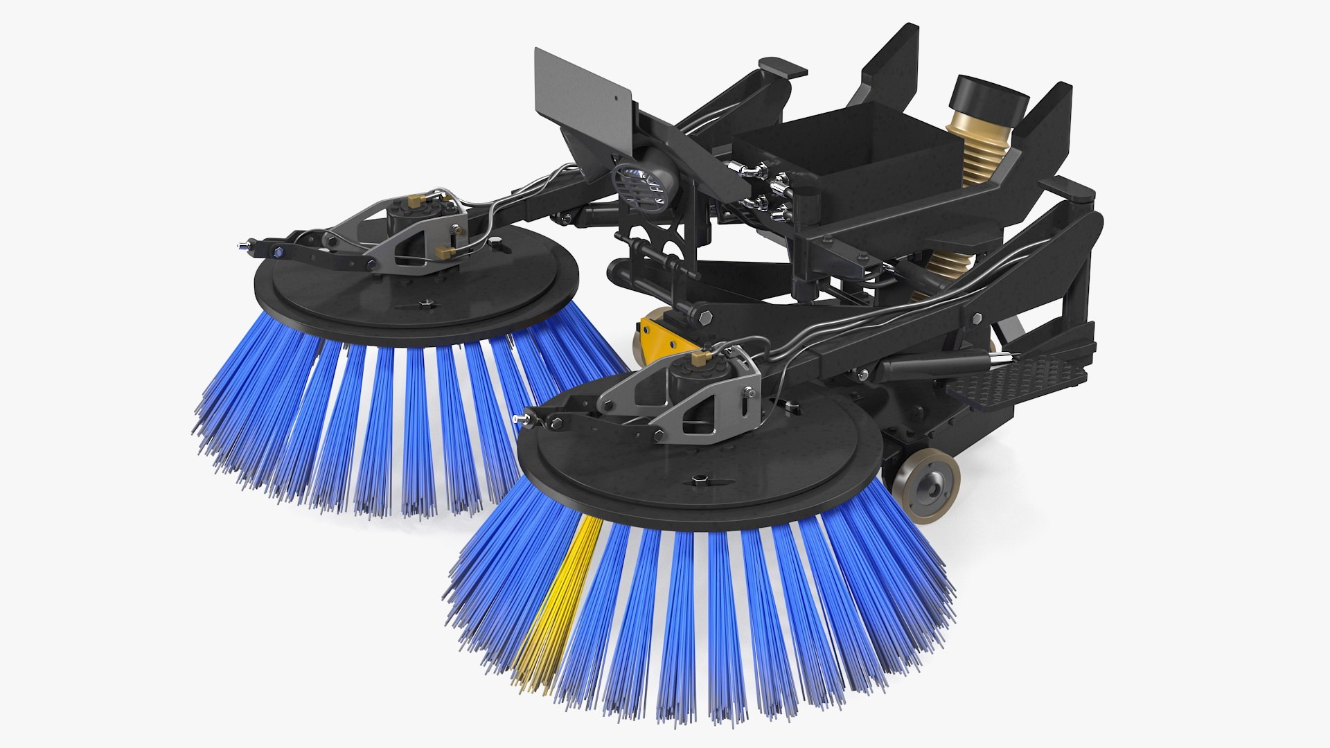 Road Sweeper Brushes Mechanism 3D model preview