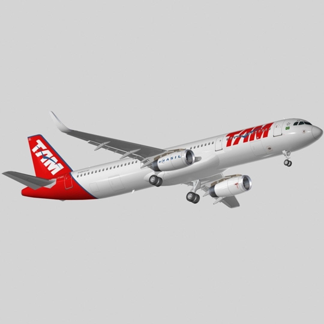 3d sharkleted airbus a321neo tam model