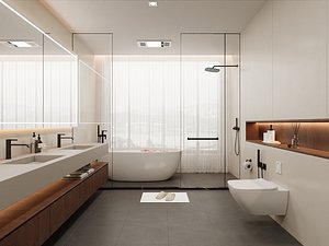 Contemporary Bathroom Suite 3D