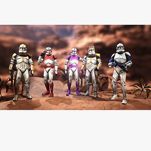 Star wars Clone trooper Phase 2 pack 3D model