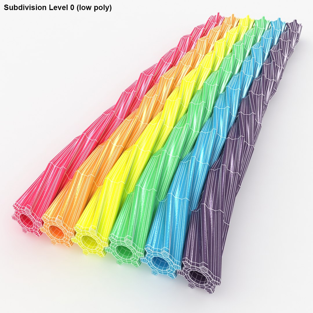 3d Model Twizzlers Rainbow