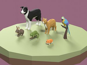 Lowpoly stylized PET animals pack