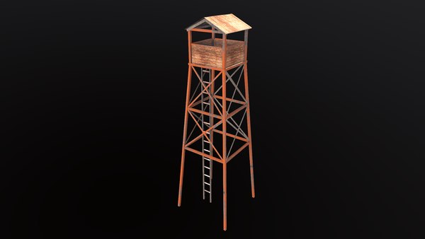 3D model wooden watchtower