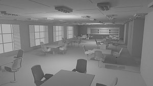 3D Cafe Interior No Material