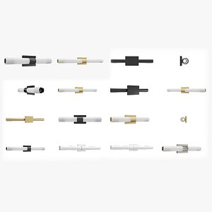 Blanco LED Linear Bath Vanity Wall Light Pack 3D model