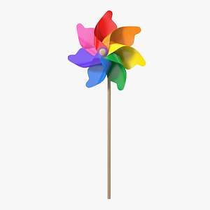 3D model pinwheel rainbow