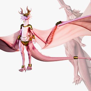 Dragoness - Rigged Female Dragon Character Model 3D