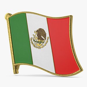 3D mexican flag lapel pin