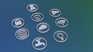 Icons for user internet video surveillance electricity