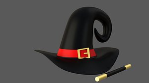 Magic Hat And Wand V05 3D