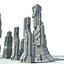 Sci fi City 8 Buildings Futuristic