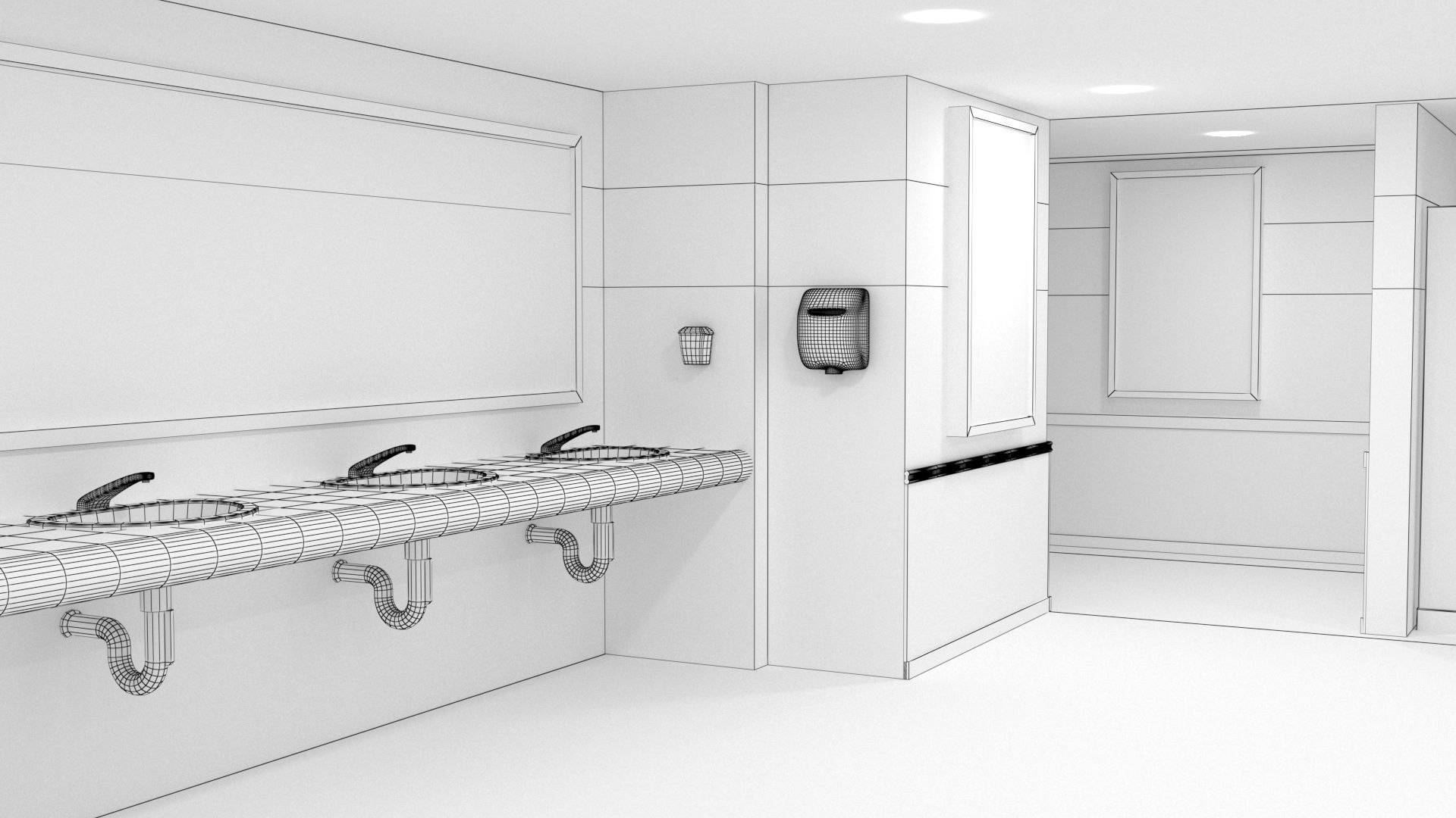 Public Bathroom 3D Model - TurboSquid 1293620