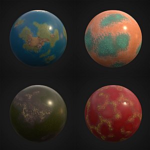 stylized planets 02 3D model
