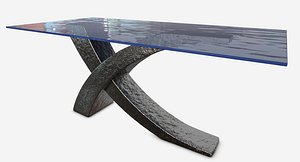 stainless steel table glass 3d model