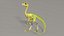 만화 캐릭터 Compy Rigged-공룡 Compsognathus PBR