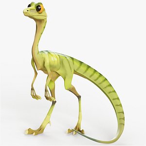 Cartoon Character Compy Rigged - Dinosaur Compsognathus PBR