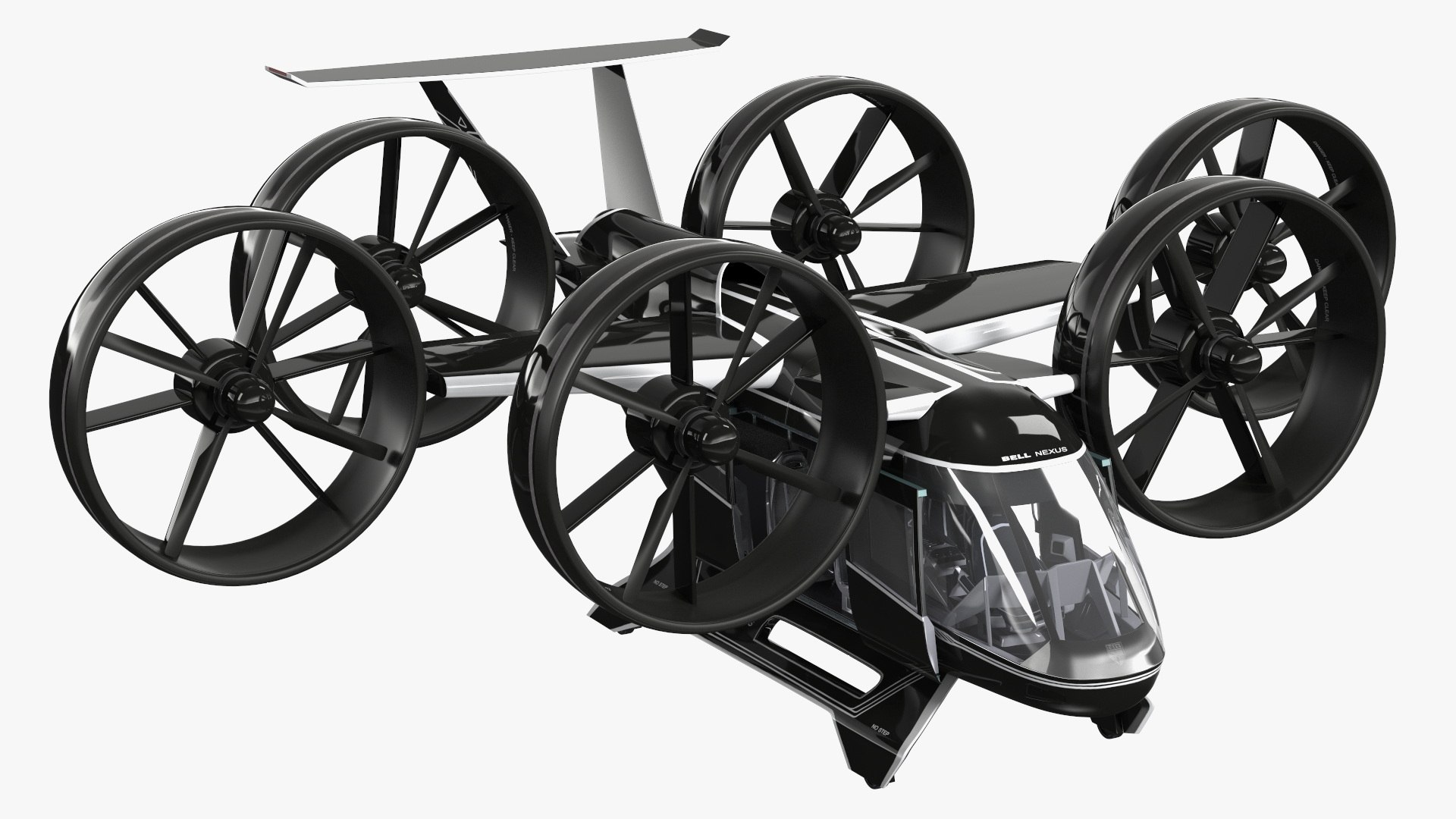 Flying Taxi Bell Nexus Rigged for Cinema 4D 3D model preview