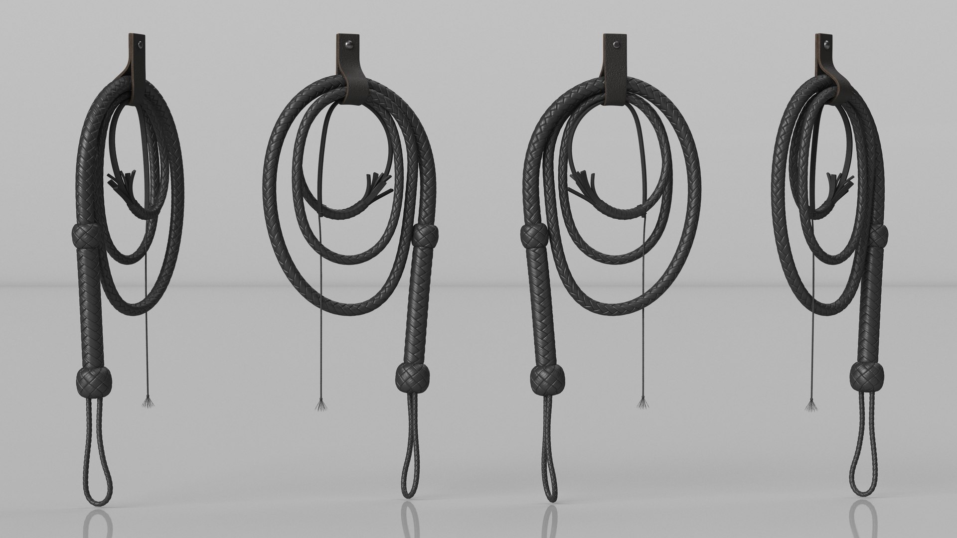 3D Cowboy Black Whip With Holster Model - TurboSquid 2099499