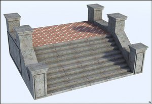 3D stairs ancient model