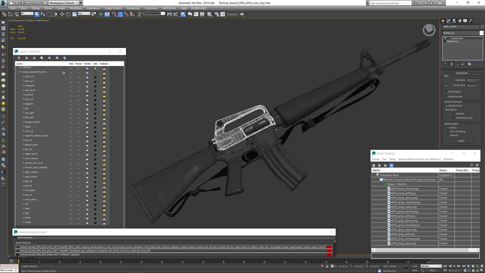 Tactical Assault Rifle M16 3D Model - TurboSquid 2216655
