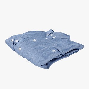 Blue generic folded shirt with business style clothing