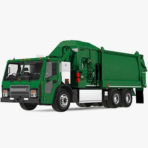 Trash Truck Electric Green Rigged for Maya