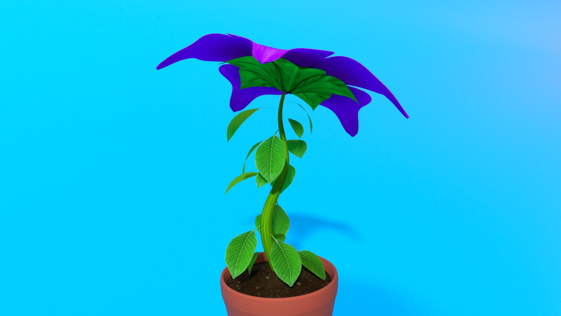 3D Rigged Purple Flower - TurboSquid 1624357