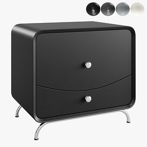 Litfad - Chalk-Coloured Curved Nightstand 3D model