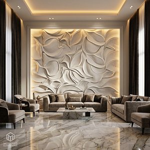 modern panel wall decor set relief stl mural CNC 258 3D