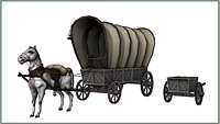 Horse and covered wagon