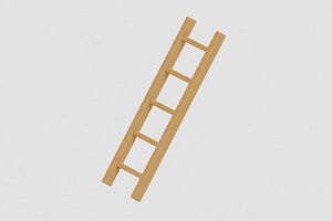 3D Wooden Ladder model