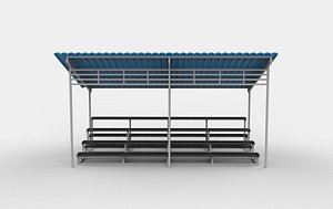 sheltered grandstand 3D model 3D model