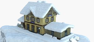 3D LAUTERBRUNNEN TRAIN STATION 2020 model