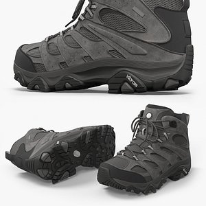 3D Hiking Boots Mid Cut Waterproof Gray