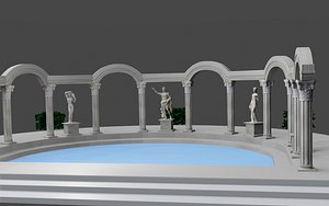 ROMAN TEMPLE GARDEN 3D model