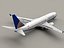 b 737-800 continental airlines 3d model