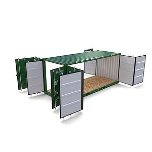 20ft shipping container double 3D