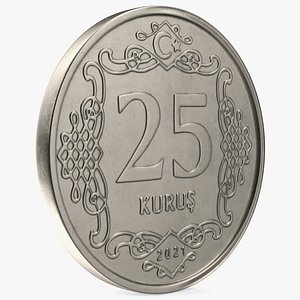 3D model Turkey Coin 25 Kurus