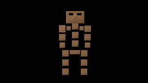 3d model elemental block man biped