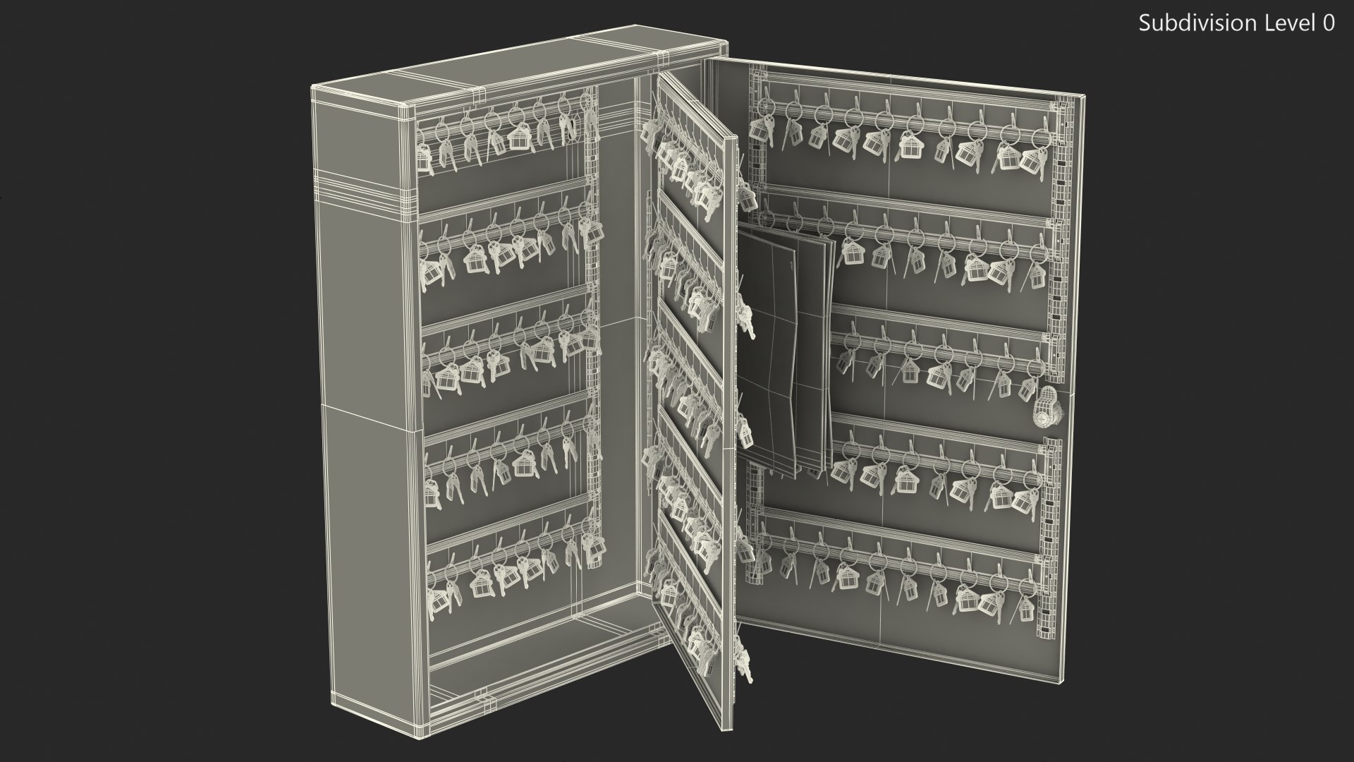 Key Cabinet Lock Box With Keys 3D Model - TurboSquid 1821630