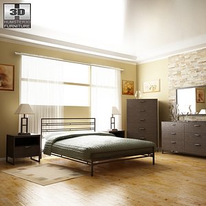 3d model sonya bedroom metal bed