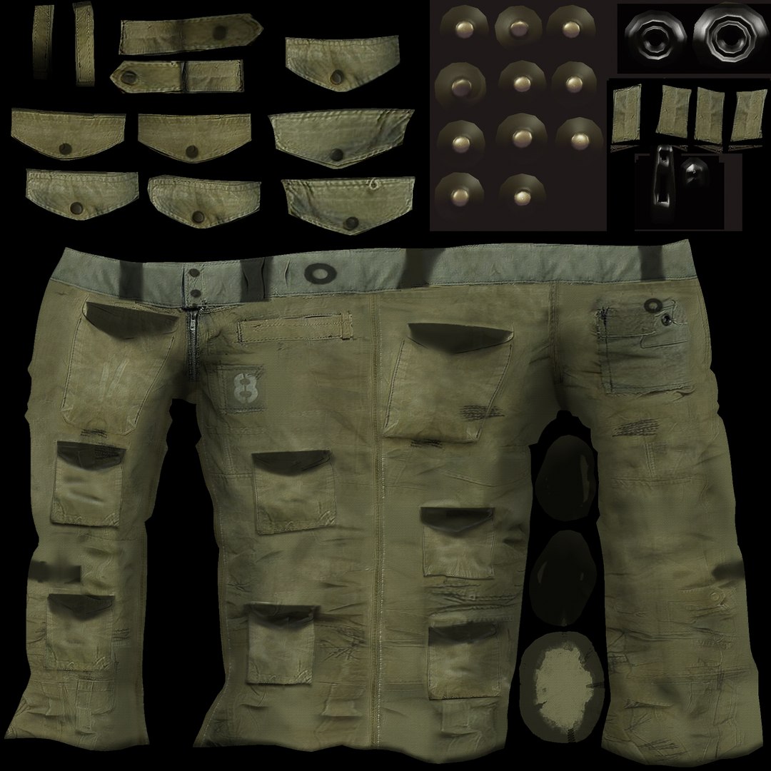 Worn Pants 3D - TurboSquid 1928702