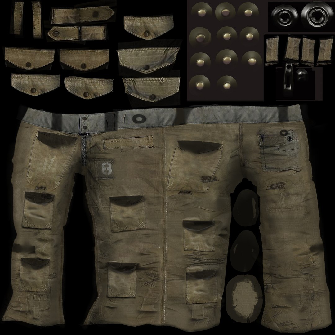 Worn Pants 3D - TurboSquid 1928702