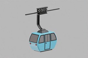3D Cable Car Cartoon