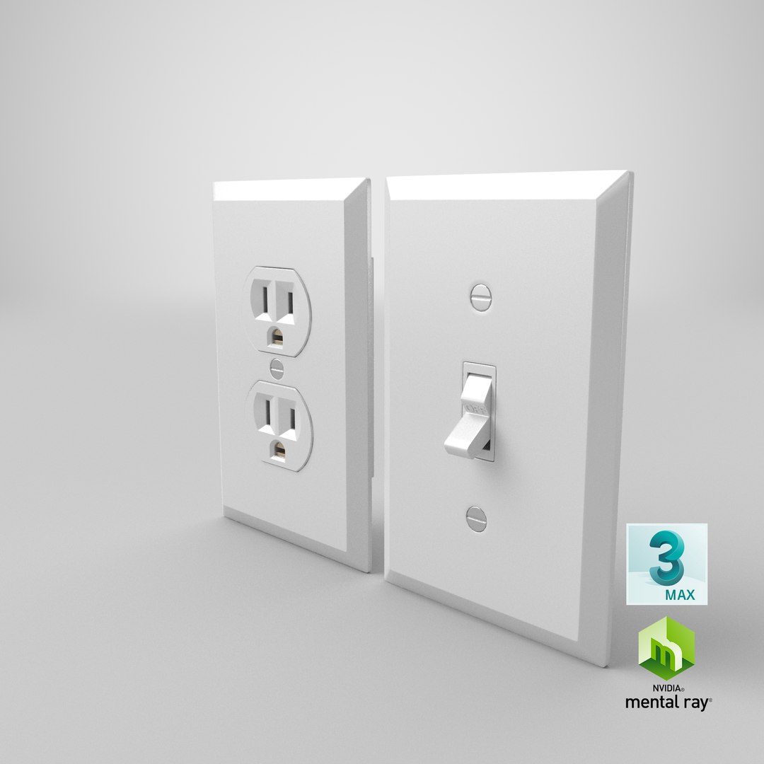 3D Electrical Outlet With Light Switch TurboSquid 1893855