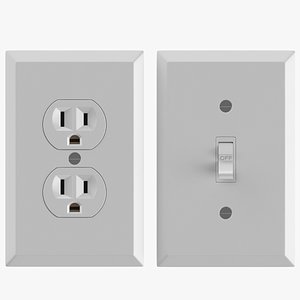 3D Electrical Outlet With Light Switch