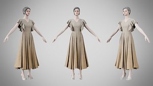 3D model Dress 45 Grullo With Design